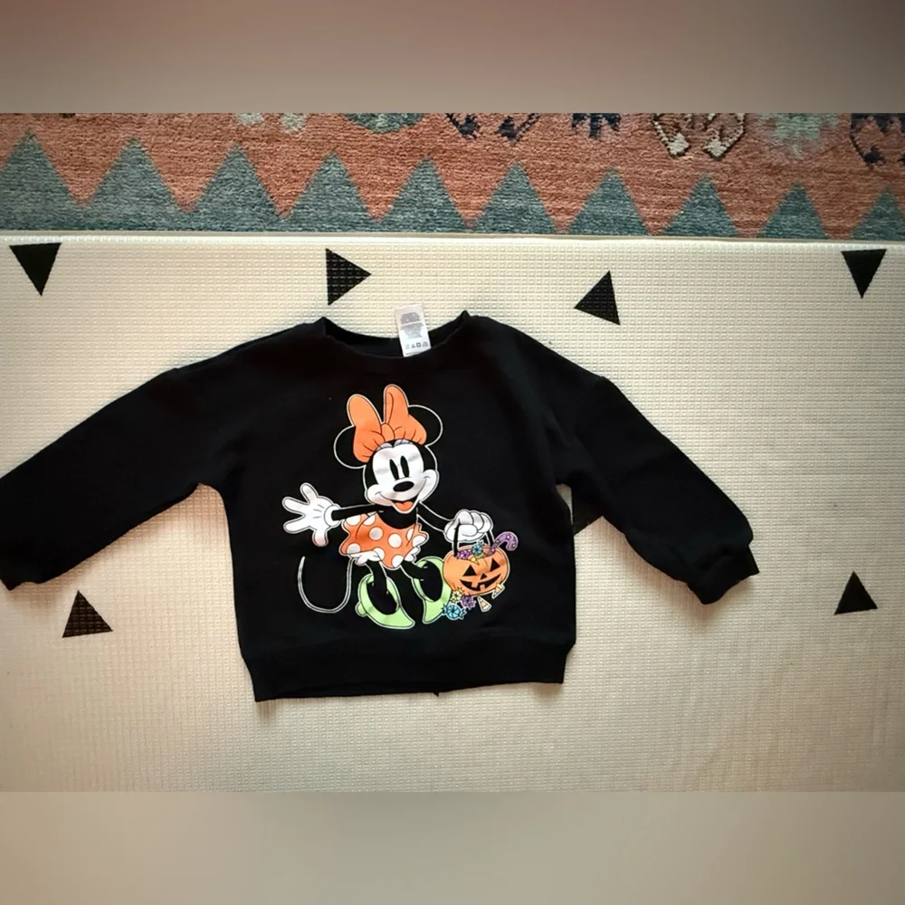 Disney|Baby girl Minnie Mouse Black Halloween Sweatshirt•••orange polka dot,3T - Picture 7 of 9